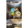 Image 2 : 2 BOXES OF OFFICE SUPPLIES, NOTEBOOKS, PENS, CLIPS, MARKERS, HIGHLIGHTERS