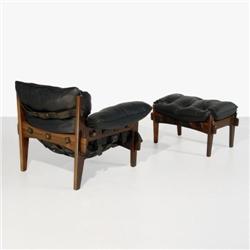 Sergio Rodrigues Lounge chair and ottoman, Brazil, c . 1950