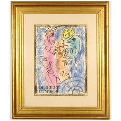 Marc Chagall : Dream, colored lithograph France