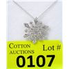Image 1 : Sterling Silver Diamond Snowflake Pendant