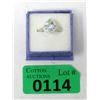 Image 2 : Sterling Silver Green Amethyst & Diamond Ring