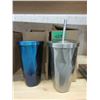 Image 1 : 4 New 16 Oz. Stainless Steel Tumblers with Straws