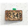 Image 1 : 1942 Maine License Plate - Vacation Land