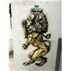 Image 1 : 36" Tall Metal Crowned Lion Wall Art - 18" wide
