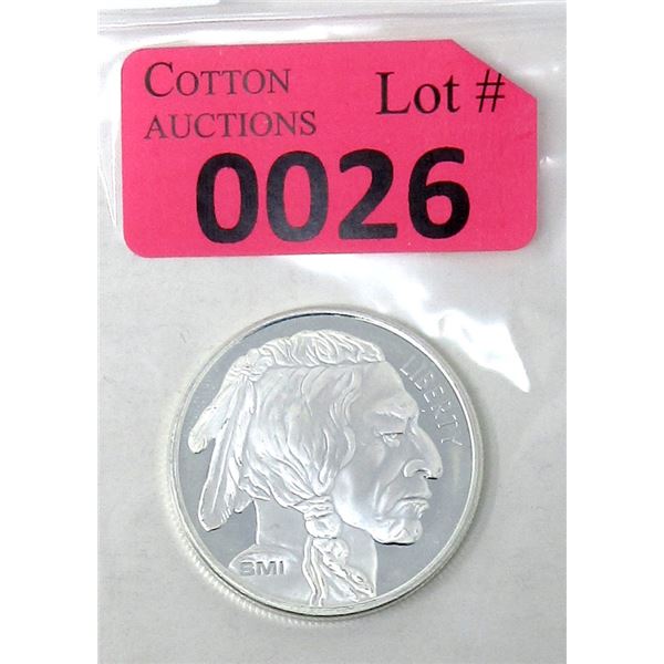 1 Oz .999 Fine Silver First Nations/Buffalo Round