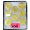 Image 1 : 8 x 1 Oz. Gold Plated .999 Copper Bit Coin Rounds