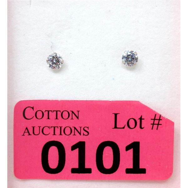 New 14 KT White Gold AAA Cubic Zirconia Earrings