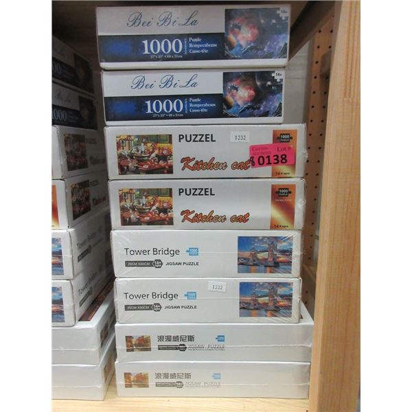 8 Assorted New 1000 Piece Jig Saw Puzzles