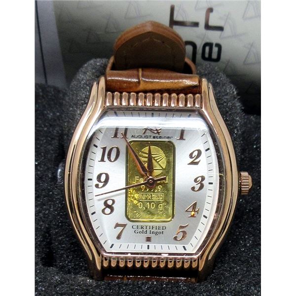 New in Box August  Steiner Gold Bar Watch