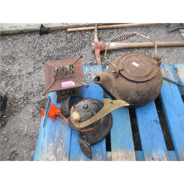 3 Piece Lot of Cast Iron & More