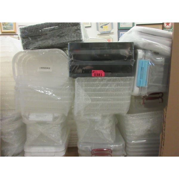 10 Packages of Plastic Bins, Baskets & Trays