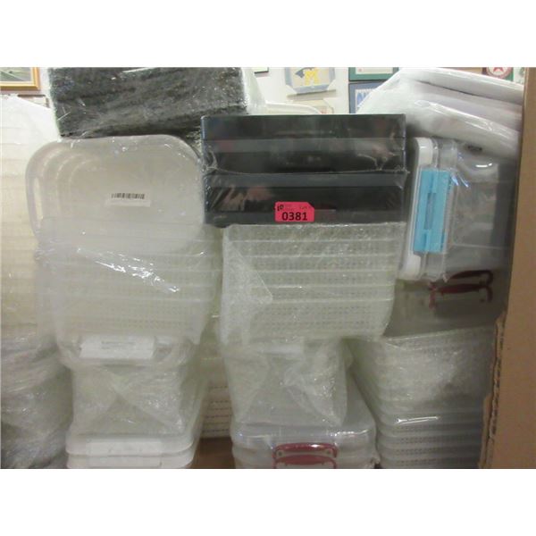 10 Packages of Plastic Bins, Baskets & Trays