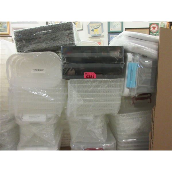 10 Packages of Plastic Bins, Baskets & Trays