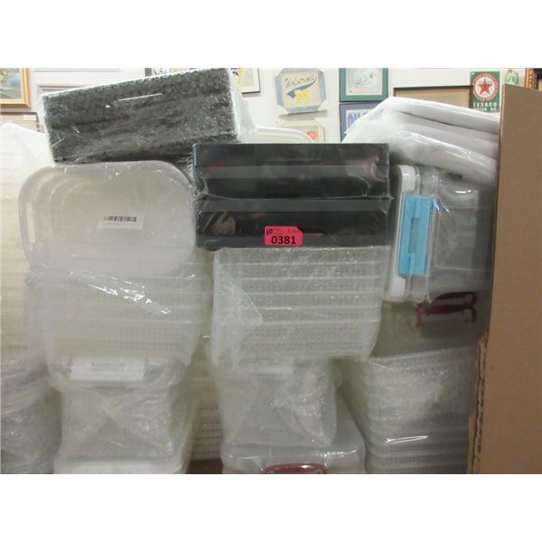 10 Packages of Plastic Bins, Baskets & Trays