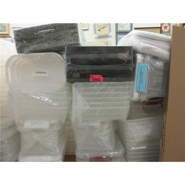 10 Packages of Plastic Bins, Baskets & Trays