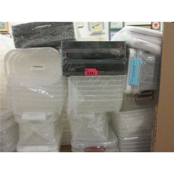 10 Packages of Plastic Bins, Baskets & Trays