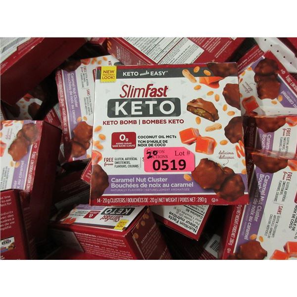 20 Boxes of SlimFast Caramel Nut Cluster Keto Bomb