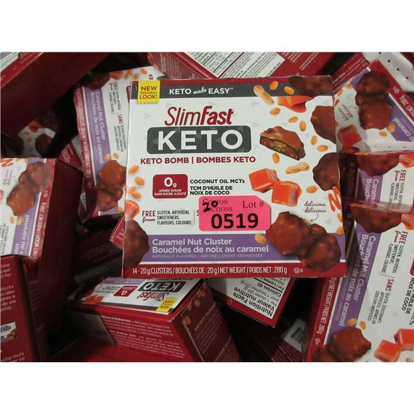 20 Boxes of SlimFast Caramel Nut Cluster Keto Bomb