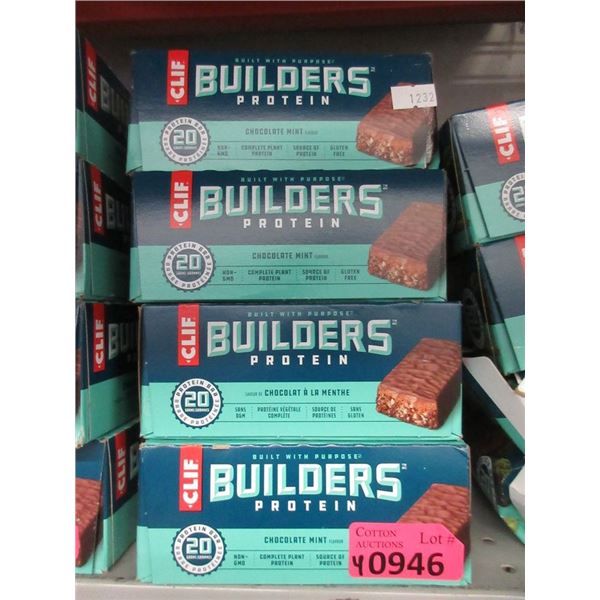 4 Boxes of Clif Chocolate Mint Builder Bars