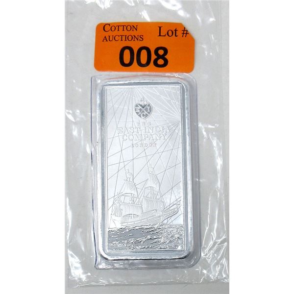 8 Oz. .999 Fine Silver East India Company Bar