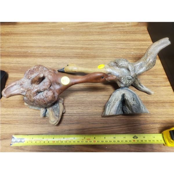 2 Wooden Duck Carvings