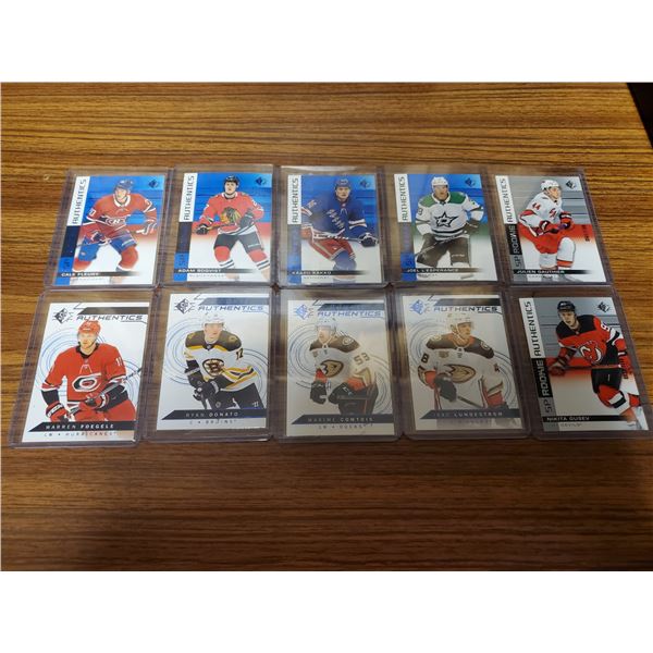 10 SP Authentic rookie hockey cards 2018-2020