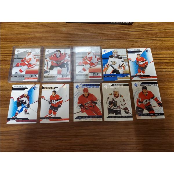 10 SP Authentic profile hockey cards