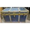 Image 1 : Vintage Steamer Trunk - Blue/Gold (36" x 19"x 21")