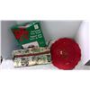 Image 4 : Large box Christmas decorations including place matts, wreath, candles