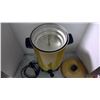 Image 8 : Boxes of pots & pans, coffee maker, fondue, strainer