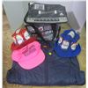Image 1 : Vest (M), Molson Canadian Knitted Beer Hats + Cooler, Pink Roughrider Hat