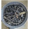 Image 2 : Metal Trash Can Full of Charcoal Briquettes