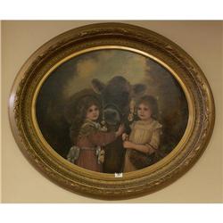 OIL PAINTING MARY L. BRADLEY VICTORIAN CHILDREN