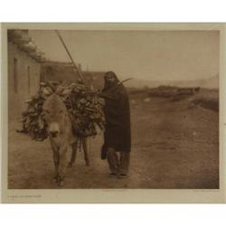 PHOTOGRAVURE EDWARD CURTIS LOAD OF FUEL-ZUNI