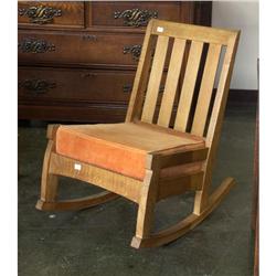 LAMBERT ARTS AND CRAFTS WHITE OAK ROCKING CHAIR