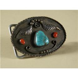 SIGNED STERLING BELT BUCKLE