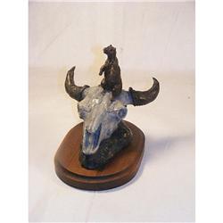 JAY CONTWAY BRONZE COW SKULL
