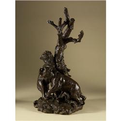 BRONZE FIGURAL CARL KAUBA BEARS WESTERN