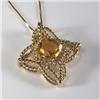 Image 1 : 14K YELLOW GOLD CITRINE AND DIAMOND NECKLACE