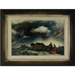OIL PAINTING WILLIAM SAMUEL SCHWARTZ FARMERS