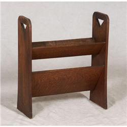 ARTS AND CRAFTS FUMED OAK MAGAZINE HOLDER