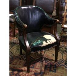 LEATHER CURVED BACK OFFICE CHAIR
