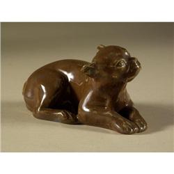 ROOKWOOD PAPERWEIGHT ''LAYING DOWN BUTCH'' BULLDOG