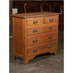 CONTINENTAL GOLDEN OAK DRESSER WITH MIRROR