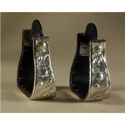 TOOLED SILVER OVERCAST STIRRUPS