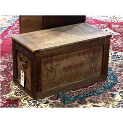 ARTS & CRAFTS SOFTWOOD CHEST PYROGRAPHY
