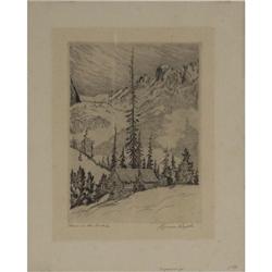 ENGRAVING LYMAN BYXBE HOME IN THE ROCKIES