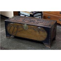 CHINESE CAMPHOR WOOD CARVED CHEST