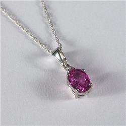18K WHITE GOLD SAPPHIRE AND DIAMOND NECKLACE