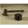 Image 1 : ASIAN CARVED SOAPSTONE OPIUM PIPE & CENSER